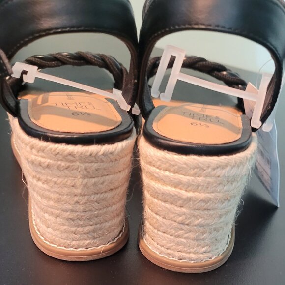 Time and Tru Black Memory Foam Espadrilles 6.5 braided NWT - Picture 3 of 3